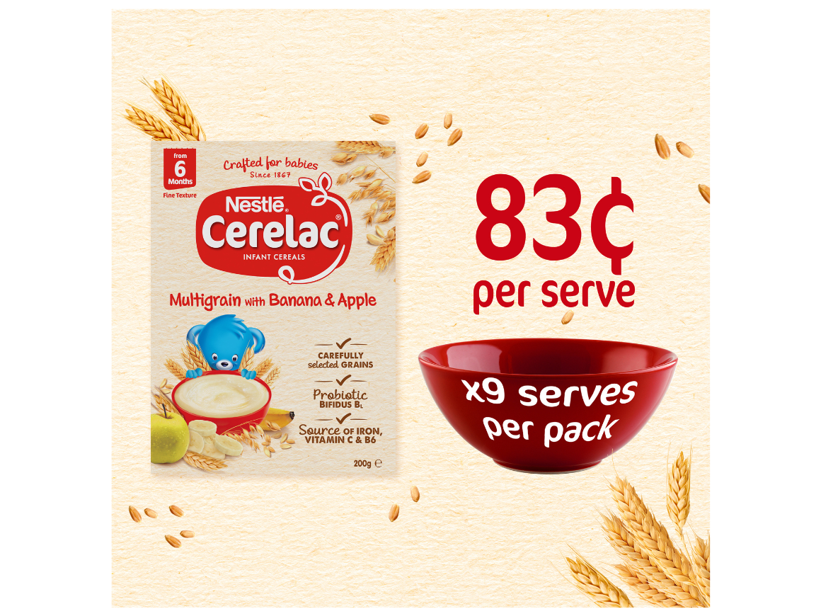 CERELAC Multigrain with Banana & Apple - 83c per serve