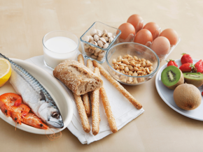 common allergenic foods like fish wheat eggs peanuts nuts